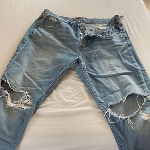 High rise girlfriend jeans